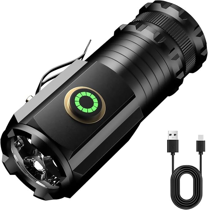 Rechargeable Led Mini Torch,5000 High Lumens Pocket-Sized Flashlight with Super Bright LED Chips