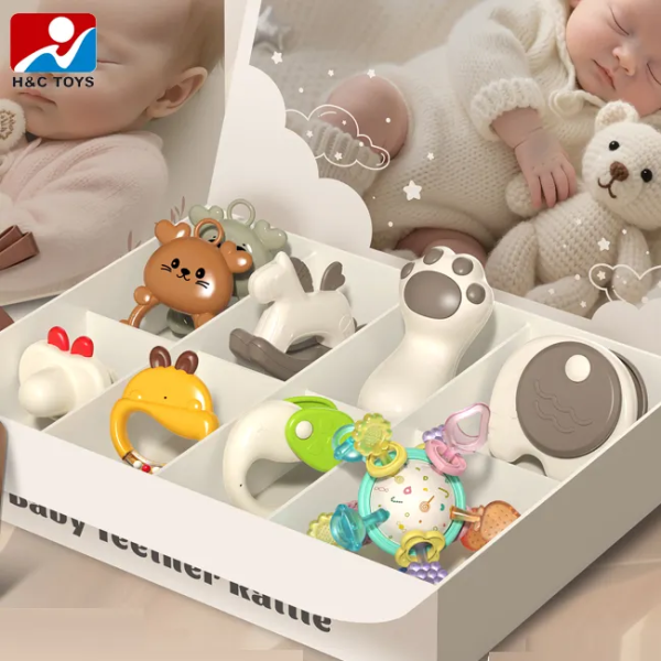 Kids Plastic Colourful Lovely Attractive Baby Dumbbell Shape Rattle Set