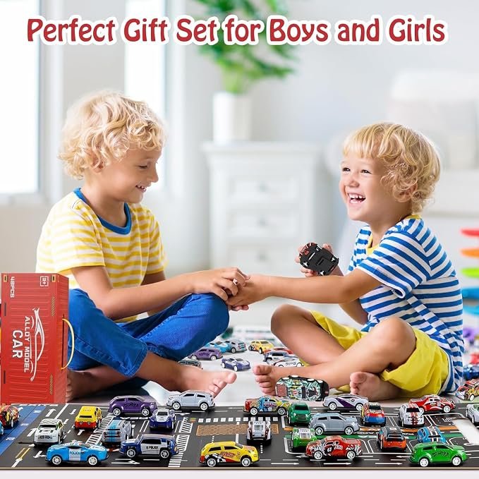 Best Birthday Gifts 48 Piece Alloy Metal Car With Container Gift Box